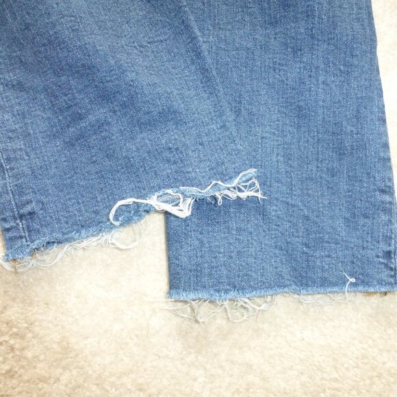 LE CHATEAU medium wash high waist distressed jeans with pearl beads - Picture 11 of 12